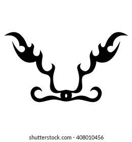 Tattoo tribal lower back vector design. Simple logo. Individual designer isolated element for decorating the body of women and girls waist, back and stomach and other body parts. Abstract illustration