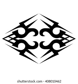 Tattoo tribal lower back vector design. Simple logo. Individual designer isolated element for decorating the body of women and girls waist, back and stomach and other body parts. Abstract illustration