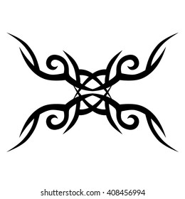 Tattoo tribal lower back vector design. Simple logo. Individual designer isolated element for decorating the body of women and girls waist, back and stomach and other body parts. Abstract illustration