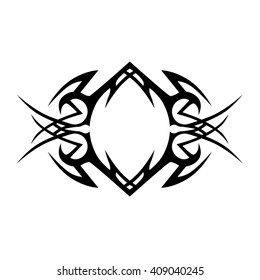 Tattoo tribal lower back vector design. Simple logo. Individual designer isolated element for decorating the body of women and girls waist, back and stomach and other body parts. Abstract illustration
