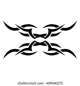 Tattoo tribal lower back vector design. Simple logo. Individual designer isolated element for decorating the body of women and girls waist, back and stomach and other body parts. Abstract illustration