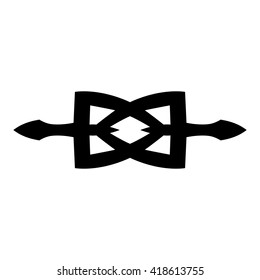 Tattoo tribal lower back vector design. Simple logo. Individual designer isolated element for decorating the body of women and girls waist, back and stomach and other body parts. Abstract illustration