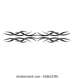 Tattoo tribal lower back vector design. Simple logo. Individual designer isolated element for decorating the body of women and girls waist, back and stomach and other body parts. Abstract illustration