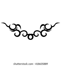 Tattoo tribal lower back vector design. Simple logo. Individual designer isolated element for decorating the body of women and girls waist, back and stomach and other body parts. Abstract illustration