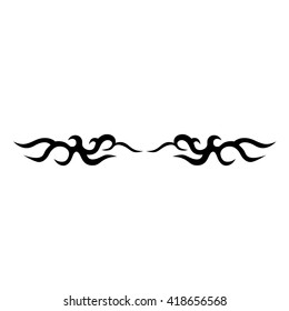Tattoo tribal lower back vector design. Simple logo. Individual designer isolated element for decorating the body of women and girls waist, back and stomach and other body parts. Abstract illustration
