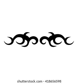 Tattoo tribal lower back vector design. Simple logo. Individual designer isolated element for decorating the body of women and girls waist, back and stomach and other body parts. Abstract illustration