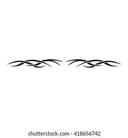 Tattoo tribal lower back vector design. Simple logo. Individual designer isolated element for decorating the body of women and girls waist, back and stomach and other body parts. Abstract illustration