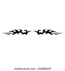 Tattoo tribal lower back vector design. Simple logo. Individual designer isolated element for decorating the body of women and girls waist, back and stomach and other body parts. Abstract illustration