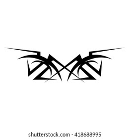 Tattoo tribal lower back vector design. Simple logo. Individual designer isolated element for decorating the body of women and girls waist, back and stomach and other body parts. Abstract illustration