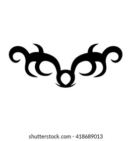 Tattoo tribal lower back vector design. Simple logo. Individual designer isolated element for decorating the body of women and girls waist, back and stomach and other body parts. Abstract illustration