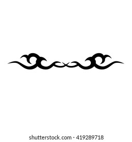 Tattoo tribal lower back vector design. Simple logo. Individual designer isolated element for decorating the body of women and girls waist, back and stomach and other body parts. Abstract illustration