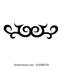 Tattoo tribal lower back vector design. Simple logo. Individual designer isolated element for decorating the body of women and girls waist, back and stomach and other body parts. Abstract illustration