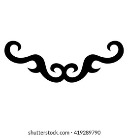 Tattoo tribal lower back vector design. Simple logo. Individual designer isolated element for decorating the body of women and girls waist, back and stomach and other body parts. Abstract illustration