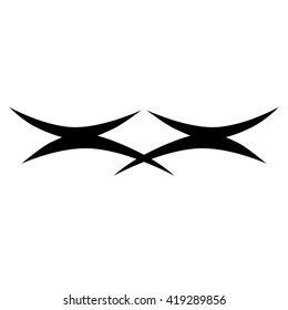 Tattoo tribal lower back vector design. Simple logo. Individual designer isolated element for decorating the body of women and girls waist, back and stomach and other body parts. Abstract illustration