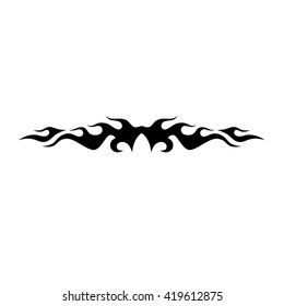 Tattoo tribal lower back vector design. Simple logo. Individual designer isolated element for decorating the body of women and girls waist, back and stomach and other body parts. Abstract illustration