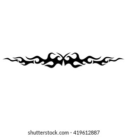 Tattoo tribal lower back vector design. Simple logo. Individual designer isolated element for decorating the body of women and girls waist, back and stomach and other body parts. Abstract illustration