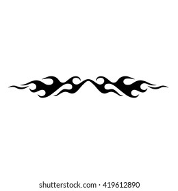Tattoo tribal lower back vector design. Simple logo. Individual designer isolated element for decorating the body of women and girls waist, back and stomach and other body parts. Abstract illustration