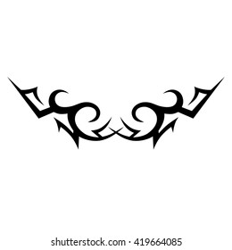 Tattoo tribal lower back vector design. Simple logo. Individual designer isolated element for decorating the body of women and girls waist, back and stomach and other body parts. Abstract illustration