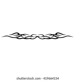 Tattoo tribal lower back vector design. Simple logo. Individual designer isolated element for decorating the body of women and girls waist, back and stomach and other body parts. Abstract illustration