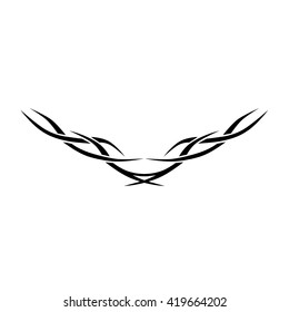 Tattoo tribal lower back vector design. Simple logo. Individual designer isolated element for decorating the body of women and girls waist, back and stomach and other body parts. Abstract illustration