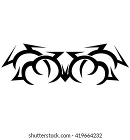 Tattoo tribal lower back vector design. Simple logo. Individual designer isolated element for decorating the body of women and girls waist, back and stomach and other body parts. Abstract illustration