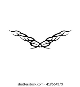 Tattoo tribal lower back vector design. Simple logo. Individual designer isolated element for decorating the body of women and girls waist, back and stomach and other body parts. Abstract illustration