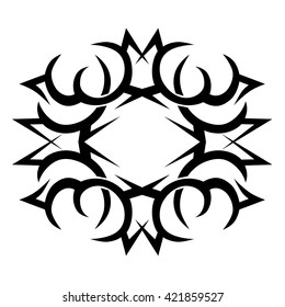Tattoo tribal lower back vector design. Simple logo. Individual designer isolated element for decorating the body of women and girls waist, back and stomach and other body parts. Abstract illustration