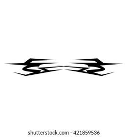 Tattoo tribal lower back vector design. Simple logo. Individual designer isolated element for decorating the body of women and girls waist, back and stomach and other body parts. Abstract illustration