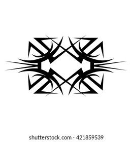Tattoo tribal lower back vector design. Simple logo. Individual designer isolated element for decorating the body of women and girls waist, back and stomach and other body parts. Abstract illustration