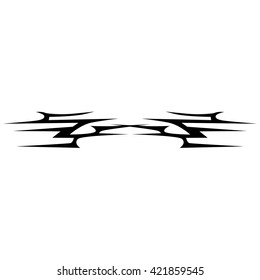 Tattoo tribal lower back vector design. Simple logo. Individual designer isolated element for decorating the body of women and girls waist, back and stomach and other body parts. Abstract illustration