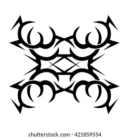 Tattoo tribal lower back vector design. Simple logo. Individual designer isolated element for decorating the body of women and girls waist, back and stomach and other body parts. Abstract illustration