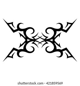 Tattoo tribal lower back vector design. Simple logo. Individual designer isolated element for decorating the body of women and girls waist, back and stomach and other body parts. Abstract illustration
