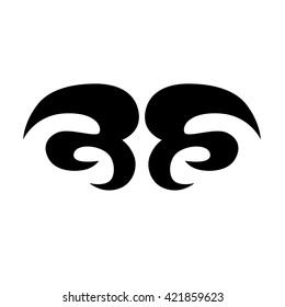 Tattoo tribal lower back vector design. Simple logo. Individual designer isolated element for decorating the body of women and girls waist, back and stomach and other body parts. Abstract illustration