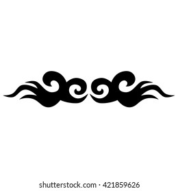Tattoo tribal lower back vector design. Simple logo. Individual designer isolated element for decorating the body of women and girls waist, back and stomach and other body parts. Abstract illustration