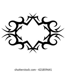 Tattoo tribal lower back vector design. Simple logo. Individual designer isolated element for decorating the body of women and girls waist, back and stomach and other body parts. Abstract illustration