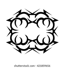 Tattoo tribal lower back vector design. Simple logo. Individual designer isolated element for decorating the body of women and girls waist, back and stomach and other body parts. Abstract illustration