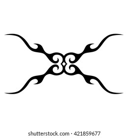 Tattoo tribal lower back vector design. Simple logo. Individual designer isolated element for decorating the body of women and girls waist, back and stomach and other body parts. Abstract illustration