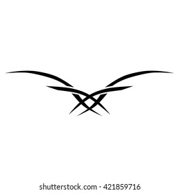 Tattoo tribal lower back vector design. Simple logo. Individual designer isolated element for decorating the body of women and girls waist, back and stomach and other body parts. Abstract illustration