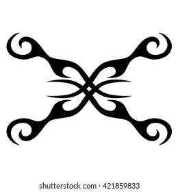 Tattoo tribal lower back vector design. Simple logo. Individual designer isolated element for decorating the body of women and girls waist, back and stomach and other body parts. Abstract illustration