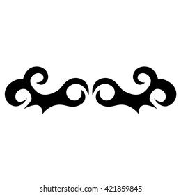 Tattoo tribal lower back vector design. Simple logo. Individual designer isolated element for decorating the body of women and girls waist, back and stomach and other body parts. Abstract illustration