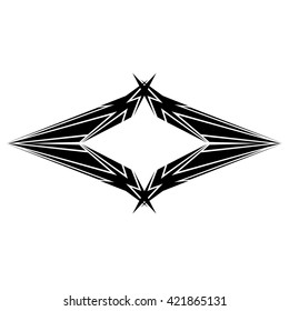 Tattoo tribal lower back vector design. Simple logo. Individual designer isolated element for decorating the body of women and girls waist, back and stomach and other body parts. Abstract illustration