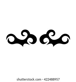 Tattoo tribal lower back vector design. Simple logo. Individual designer isolated element for decorating the body of women and girls waist, back and stomach and other body parts. Abstract illustration