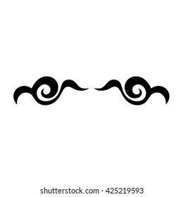 Tattoo tribal lower back vector design. Simple logo. Individual designer isolated element for decorating the body of women and girls waist, back and stomach and other body parts. Abstract illustration