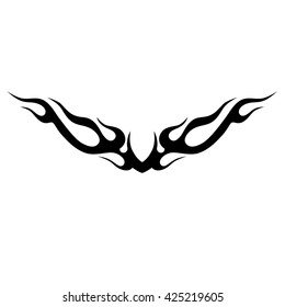 Tattoo tribal lower back vector design. Simple logo. Individual designer isolated element for decorating the body of women and girls waist, back and stomach and other body parts. Abstract illustration