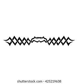 Tattoo tribal lower back vector design. Simple logo. Individual designer isolated element for decorating the body of women and girls waist, back and stomach and other body parts. Abstract illustration