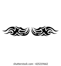 Tattoo tribal lower back vector design. Simple logo. Individual designer isolated element for decorating the body of women and girls waist, back and stomach and other body parts. Abstract illustration