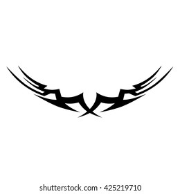 Tattoo tribal lower back vector design. Simple logo. Individual designer isolated element for decorating the body of women and girls waist, back and stomach and other body parts. Abstract illustration