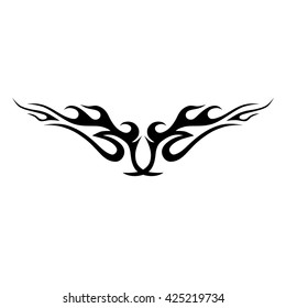 Tattoo tribal lower back vector design. Simple logo. Individual designer isolated element for decorating the body of women and girls waist, back and stomach and other body parts. Abstract illustration
