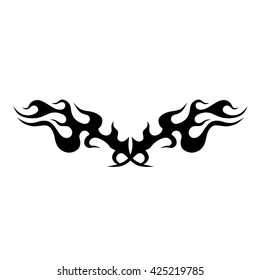 Tattoo tribal lower back vector design. Simple logo. Individual designer isolated element for decorating the body of women and girls waist, back and stomach and other body parts. Abstract illustration