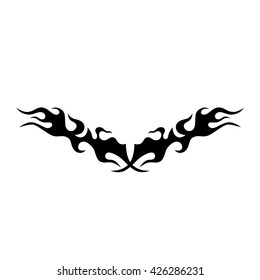 
Tattoo tribal lower back vector design. Simple logo. Individual designer isolated element for decorating the body of women and girls waist, back and stomach and other body parts. Abstract illustratio